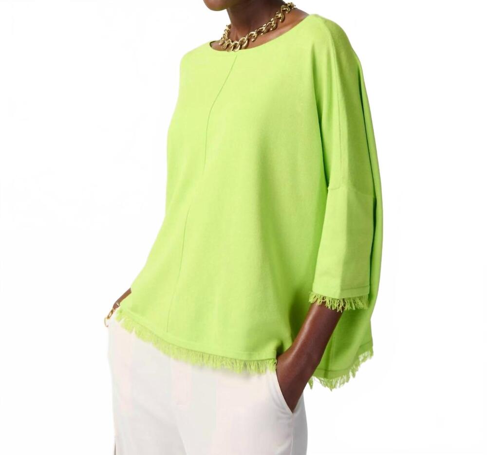 NEW JOSEPH RIBKOFF casual loose fit pullover sweater in lime green